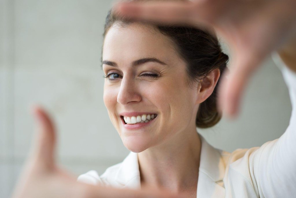 woman smiling at camera