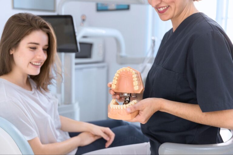 woman with dentist