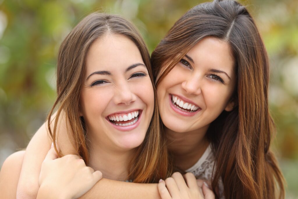 Women smiling